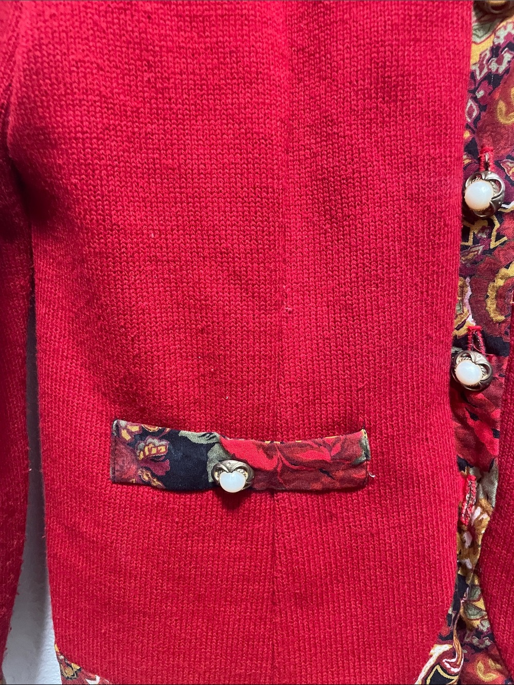 Vintage Matthew & David 2pc Knit Cardigan & Matching Floral Pleated Skirt Set - Picture 7 of 10